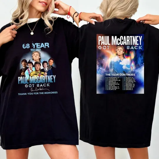 P McCartney Got Back Tour 2025 Anniversary T-Shirt