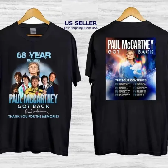 McCartney Merch Tour 2025 North America Double Sided T-Shirt