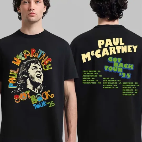 P McCartney Got Back Tour 2025 Double Sided T-Shirt