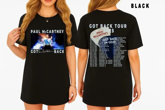 P McCartney Got Back Tour 2025 Double Sided T-Shirt