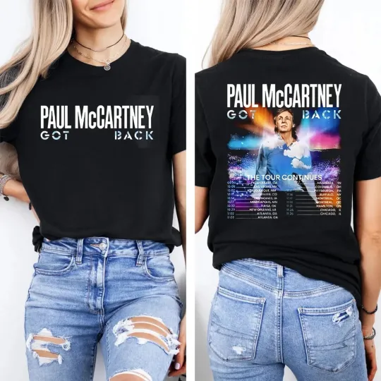 P McCartney Got Back Tour 2025 Double Sided T-Shirt
