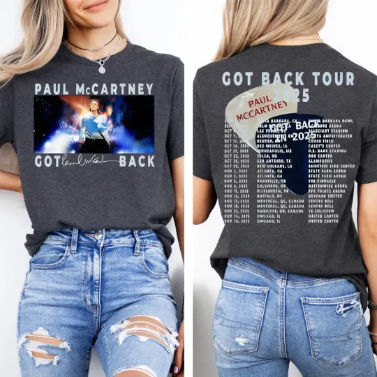 Discover P mccartney Got Back Tour 2025 Shirt, Unisex Concert Dates, Multicolors S-5XL