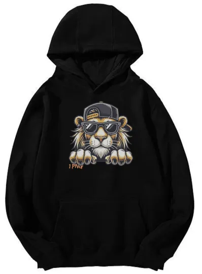 Discover Unisex Cool Lion Graphic Hoodie – Perfect Gift for Streetwear & Animal Lovers