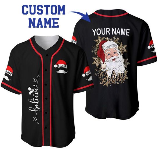 Discover Believe Christmas Baseball Jersey, Custom Baseball Jersey, Gift For Friend, Christmas Gift