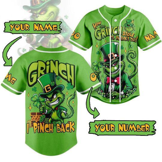 Discover How The funny character Stole St. Patricks Day I Pinch Back Custom Baseball Jersey, Gift For Friend
