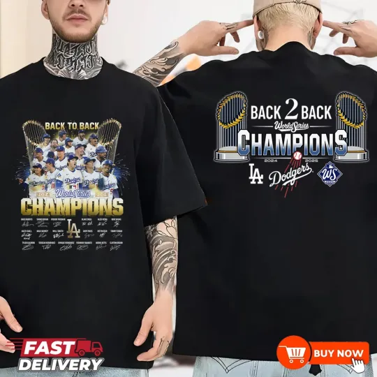 Los Angeles Dodgers World Series Champions Back To Back 2024-2025 TShirt