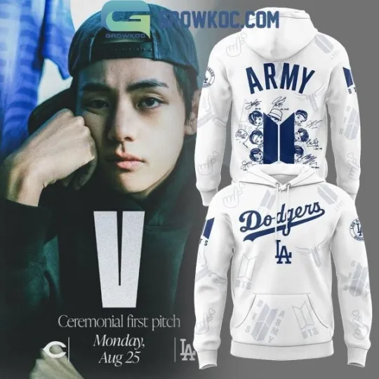 L.A Dodggers x B.T.S V Tae Hyung Army 3D Hoodie, Gift For Fans