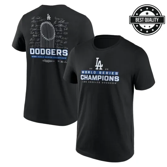 Discover Dodgers World Series Champions 2025 Signature Roster T-Shirt
