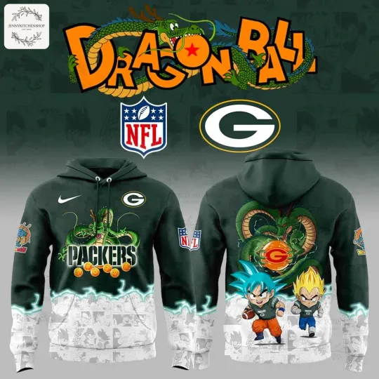 Discover Bay Packers x Son Goku Vegeta Dragonball 2025 3D Hoodie, Gift For Fans