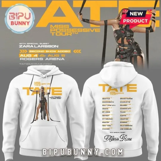 Discover Tate McRae Miss Possessive Tour 2025 White Hoodie, Gift For Fans