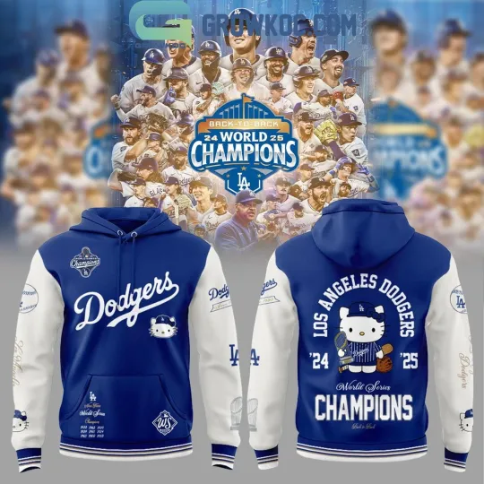 L.A Dodgger x Hello Kitty 2025 World Series Champions Back 2 Back 3D Hoodie, Gift For Fans