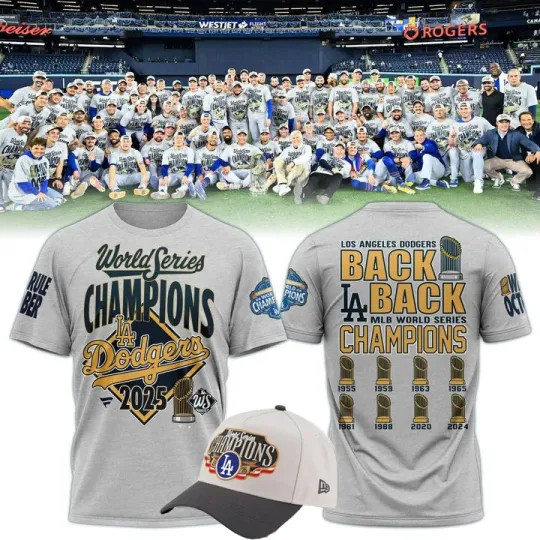 Dodgers 2025 Back to Back World Series Champions Tshirt