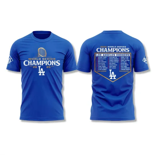 Discover Dodgers World Series Champions 2025 All Team Shirt