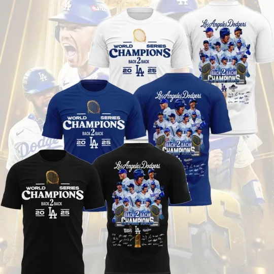 Los Angeles Dodgers Back 2 Back Champions 2025 World Series Signatures
