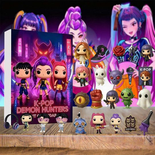Discover Acrylic Demon Hunter Christmas Tree Ornament Kpop Style Advent Blind Box Cute Gothic Holiday Decor Teens Gift Advent Calendar
