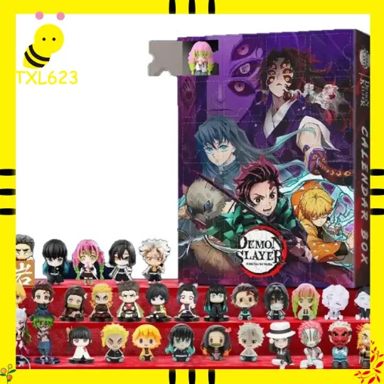 Discover Anime demon Christmas Advent Calendar Blind Box Cartoon Acrylic Figure Doll Kawaii 24 Holes Countdown Collectible Toy