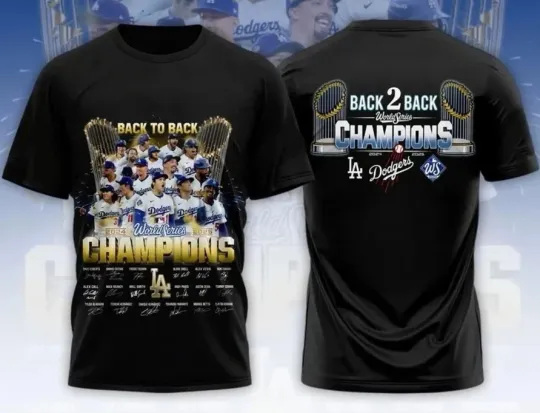 Discover LA Dodgers World Series Champions Back To Back 2024-2025 Shirt