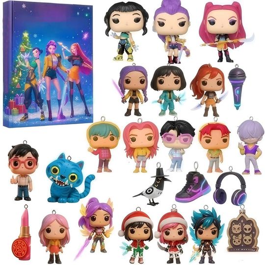 Discover Acrylic Demon Hunter Advent Calendar 2025 24Days Christmas Tree Ornament Kpop Style Blind Box Gothic Holiday Decor Teens Gift