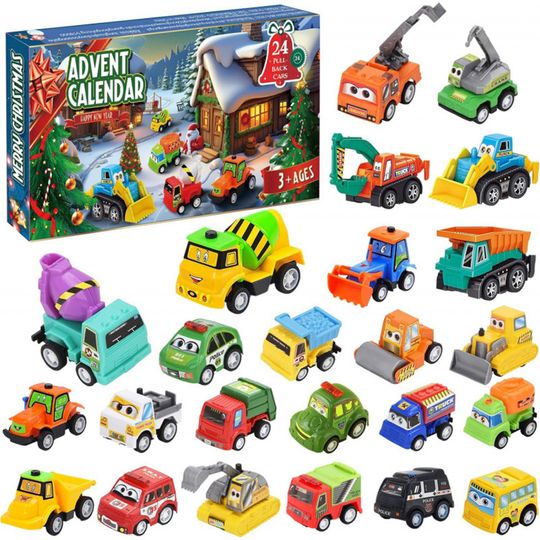Discover Christmas Advent Calendar 2D Acrylic Tractor Ornament 24 Days Christmas Countdown Blind Box Xmas Supplies decoration de noël