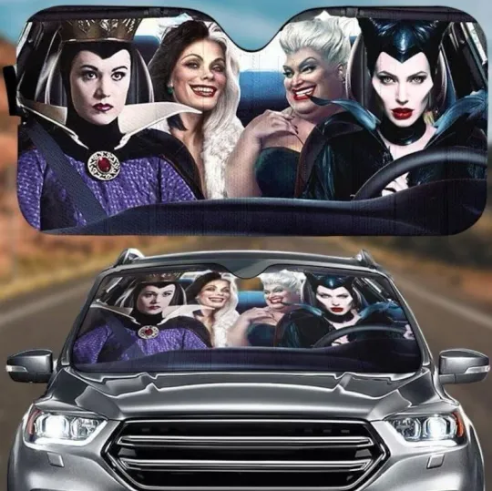 Discover Halloween Disney Villains Horror Movie Halloween Car Sunshade, Windshield Cover