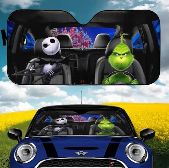Discover funny character Jack Skellington Car Sunshade, funny character Windshield Cover SunShade