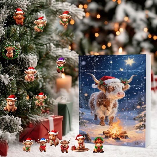Discover Cute Cow Advent Calendars 2025 24 Day Ornaments Christmas Countdown Calendar Blind Box Christmas Tree Ornament Acrylic Pendant