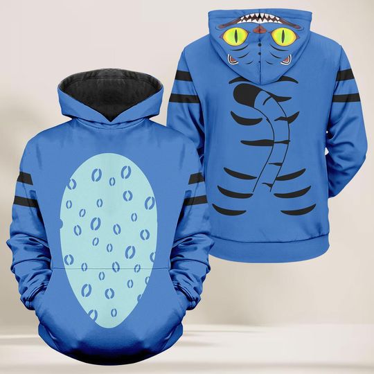 Discover Blue Tiger Cosplay 3D Hoodie, Blue Tiger Costume Hoodie Men, Funny Animal Hoodie Halloween Costume