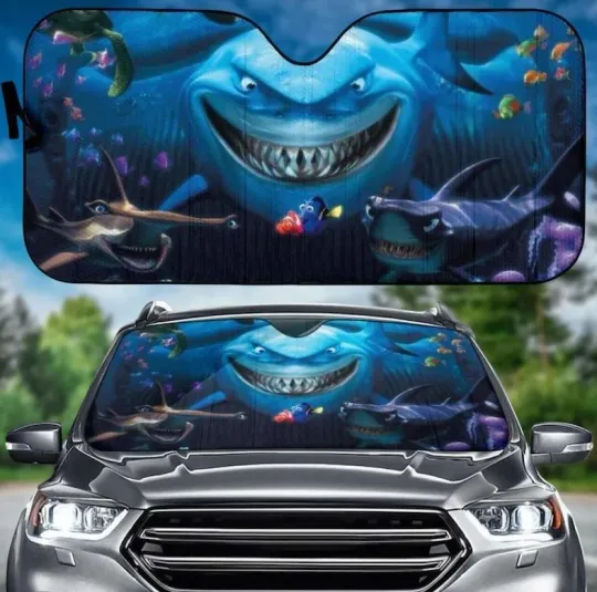 Discover Disney Car Sunshade, Finding Nemo And Shark Friends Car Sunshade Windshield