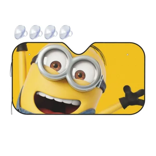 Discover Minions Movie Cartoon Car Sunshade, Windshield Cover SunShade