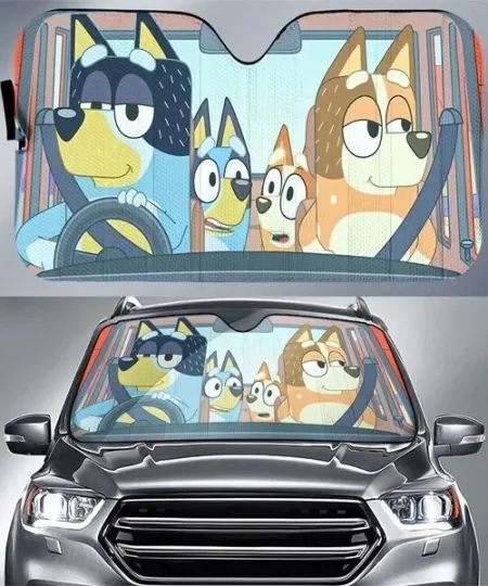 Discover BlueyDad Movie Cartoon Car Sunshade, Windshield Cover SunShade