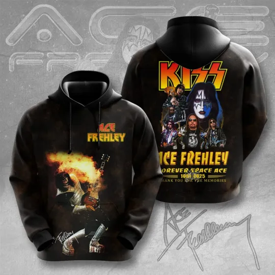 Discover 1KISS x Ace Frehley 3D Hoodie Forever Space ACE 1951-20255, Gift For Fans