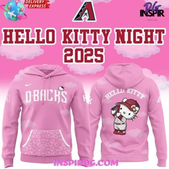 Discover Diamondbacks x Hello Kitty Night 2025 Collection 3D Hoodie, Gift For Fans