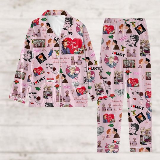 I Love Lucy Women Pajamas Set, I Love Lucy Bridesmaid Pajamas, I Love Lucy Pajamas Set, I Love Lucy Midnight Shirt