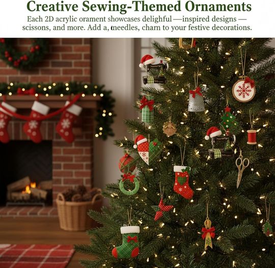 Discover 2D Flat Acrylic sewing Supplies Christmas Advent Calendar 24day Countdown Xmas Surprise Blind Box Christmas Tree Pendant