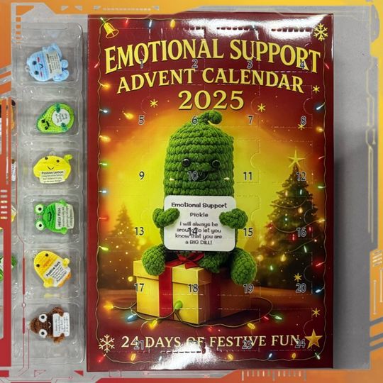 Discover In Stock 2025 Emotional Support Acrylic Keychain Advent Calendar Blind Box 24PC Vegetables Christmas Advent Bag Decoration Gift