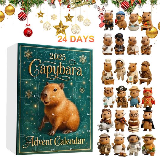 Discover Cute Capybara Christmas Advent Calendar 24 Days Countdown Calendar 2d Acrylic Pendant Blind Box Christmas Decoration Kids Gift