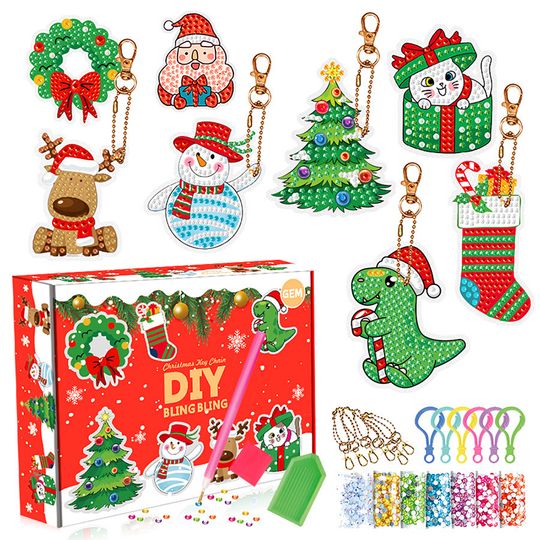 Discover Christmas Kids Diamond Pendant Advent Calendar 2025 DIY 2D Cartoon Acrylic Pendant Countdown Gift Blind Box Set Craft Decoration