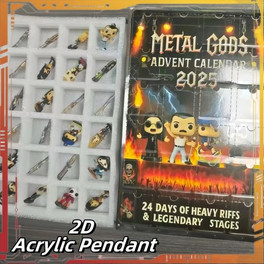 Discover 2D Rock and Metal Advent Calendar Gift Blind Box Flat Acrylic Iconic Music Character Collection Christmas Countdown Calendar Toy
