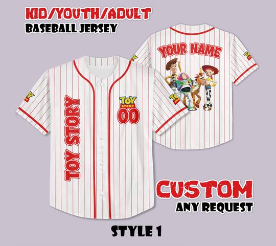 Discover Custom Disney Toy Story Baseball Jersey, Personalized Disney Pixar Shirt, Disney Toy Story Jersey, Gift for Disney Fans, Birthday Gifts