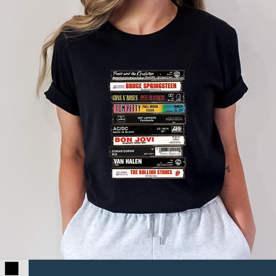 Discover Retro Rock Band T-Shirt with Cassette Tape