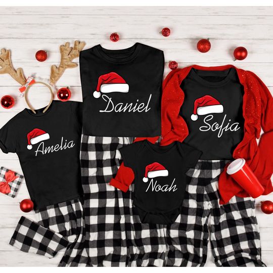 Discover Matching Family Christmas Shirts,  Xmas Shirt, Family Christmas Shirt,Matching Xmas Tees,Custom Name Christmas Tee,Matching Noel Family Gift