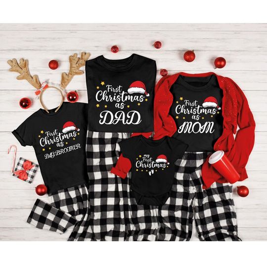 Discover First Christmas of Family Shirt, Personalized First Christmas Family Matching Shirt, My First Christmas Shirt, Our First Christmas Shirt