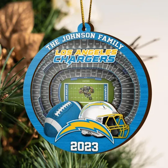 Discover Personalized Los Angeles Football Team Chargers Christmas Ornament Gift Decor