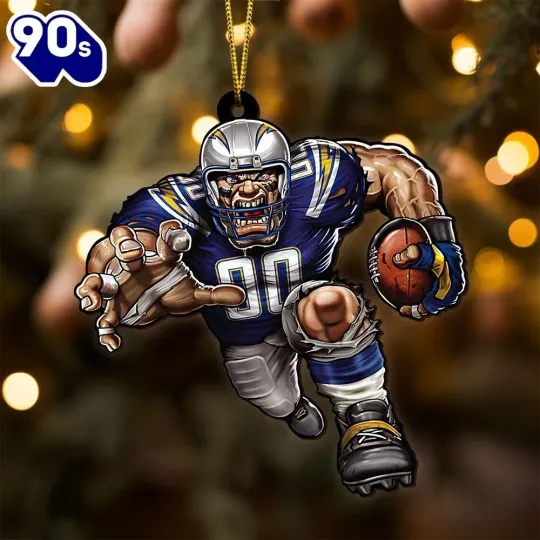 Discover Personalized Los Angeles Football Team Chargers Christmas Ornament Gift Decor