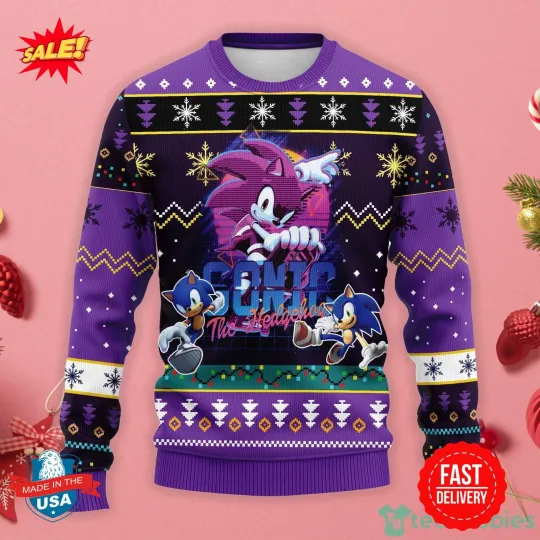 Discover Sonic The Hedgehog Ugly Christmas Sweater
