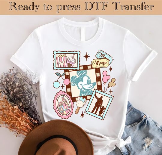 Discover Mickey Mouse DTF, Mickey Mouse Heat Transfer, Disneyworld DTF Transfer, Disneyland Ready to Press, Mickey Ears DTF Transfers, Disney Gifts