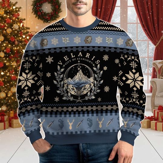 Discover Christmas Velaris Ugly Sweater, City Of Starlight Christmas Sweatshirt, Thorns And Roses Holiday Shirt, Family Xmas Sweater, Xmas Gift