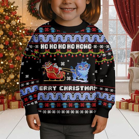 Discover Blue Tiger Christmas Ugly Sweater, Blue Tiger Xmas Sweater, Funny Holiday Sweater, Christmas Crewneck