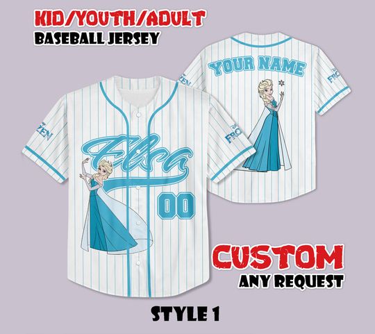 Discover Custom Elsa Baseball Jersey, Elsa Big Sister Jersey Shirt, Personalized Disney Elsa Jersey, Disney Gift for Fan, Birthday Gifts