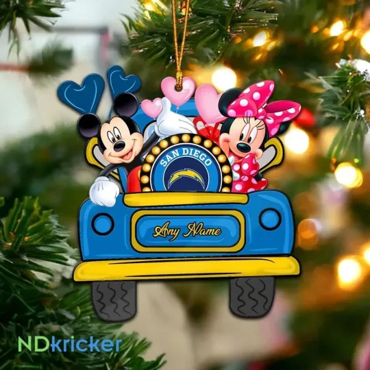 Discover Personalized Los Angeles Football Team Chargers Christmas Ornament Gift Decor